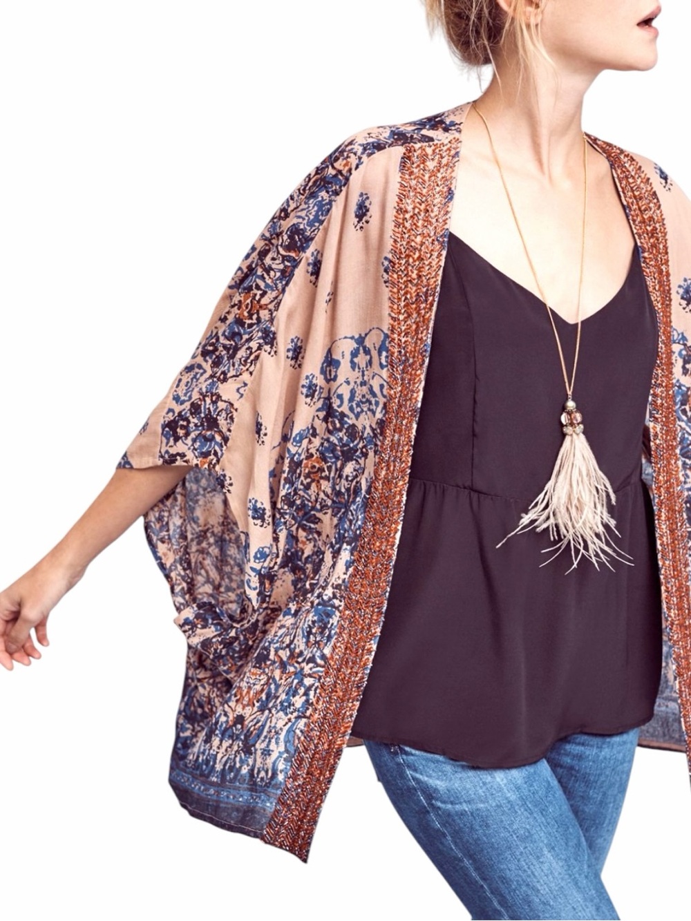 NEW ANTHROPOLOGIE BEAUTIFUL STORIES Astor Beaded Kimono 
O/S